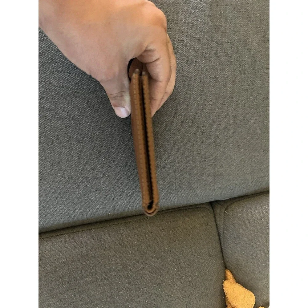 tommy hilfiger wallet mens Brown faux leather bifold